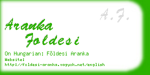 aranka foldesi business card